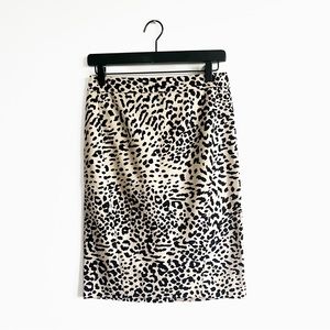 LOFT Animal Print Pencil Skirt Leopard Print Knee Length Size 0